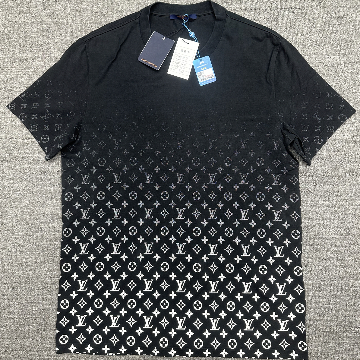 99新 LouisVuitton/路易威登 Lv 老花渐变短袖 黑色