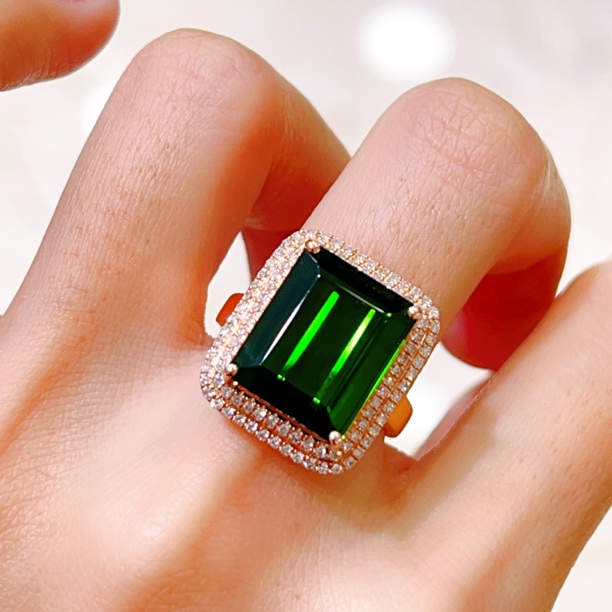 11.77ct 18k玫瑰金碧玺戒指12000