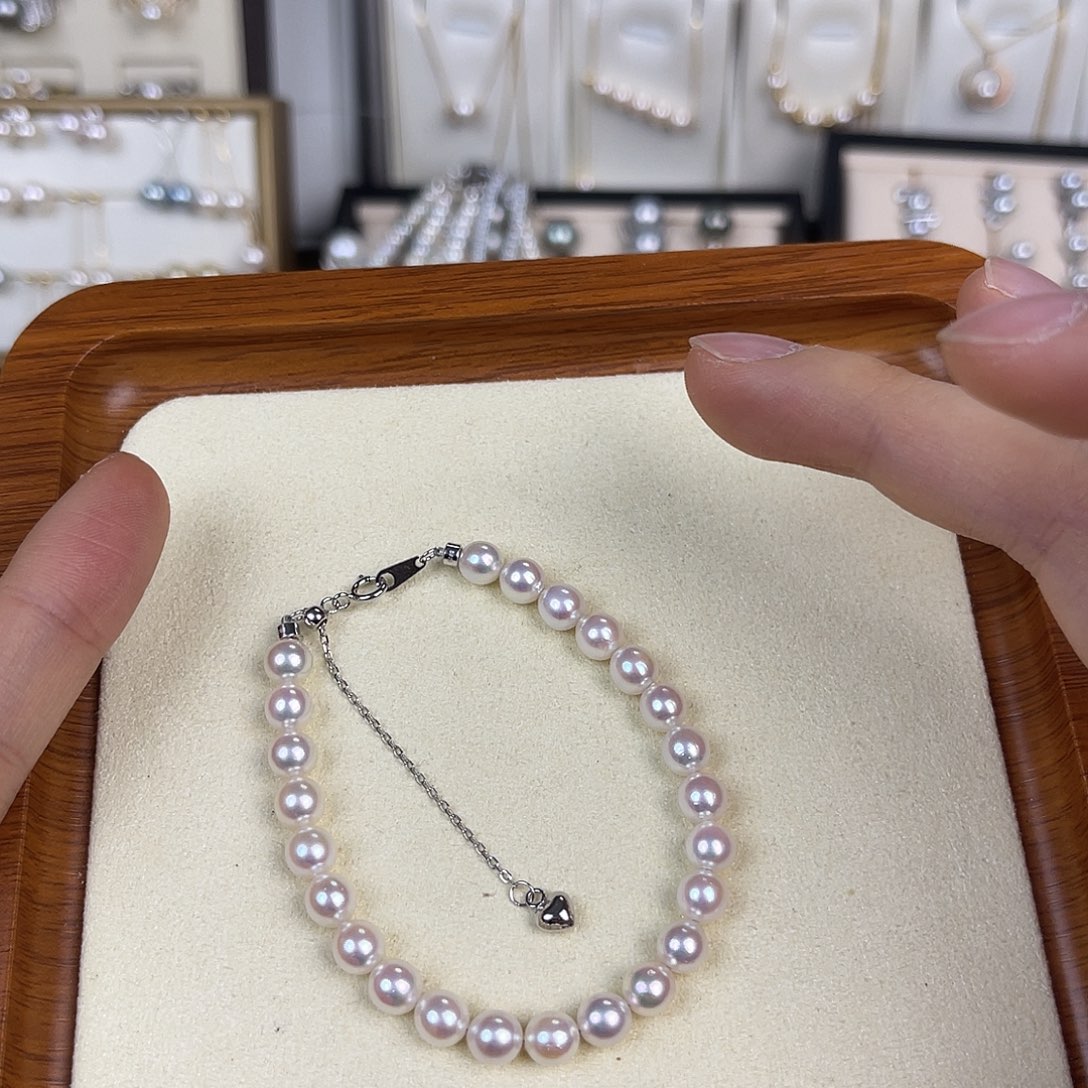 银S925镶嵌海水珍珠手绳