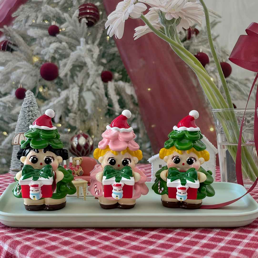 【哆哆定制-qo妹圣诞树全手绘】手工diy树脂饰品