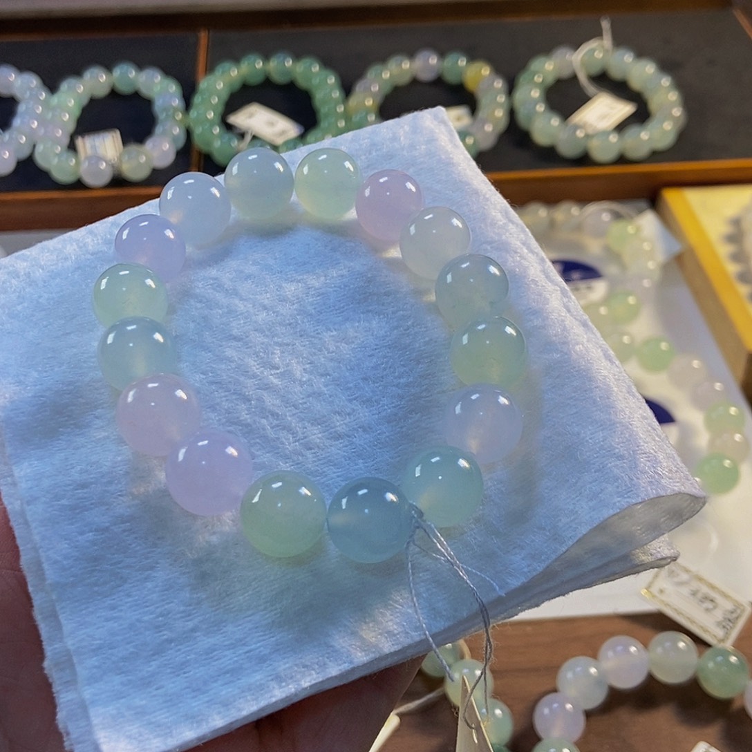 定制翡翠未镶嵌翡翠手串卡12+