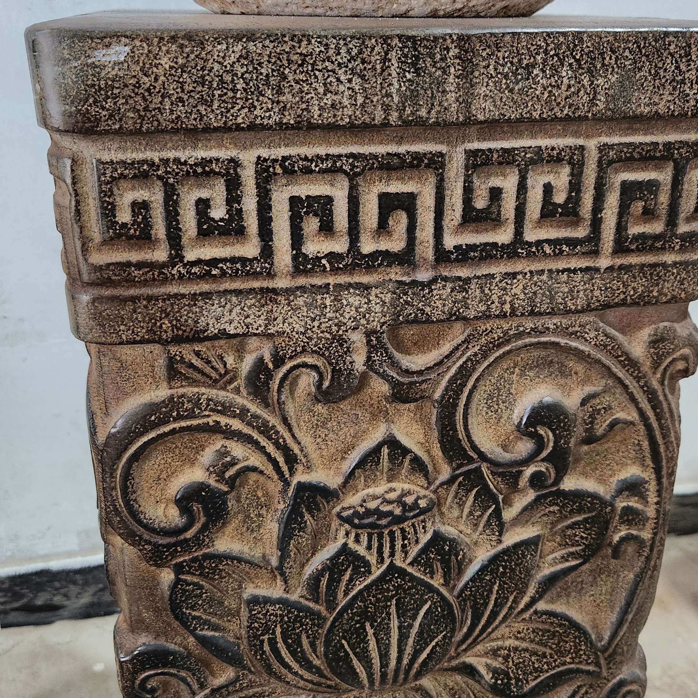 青石莲花石柱高度80CM