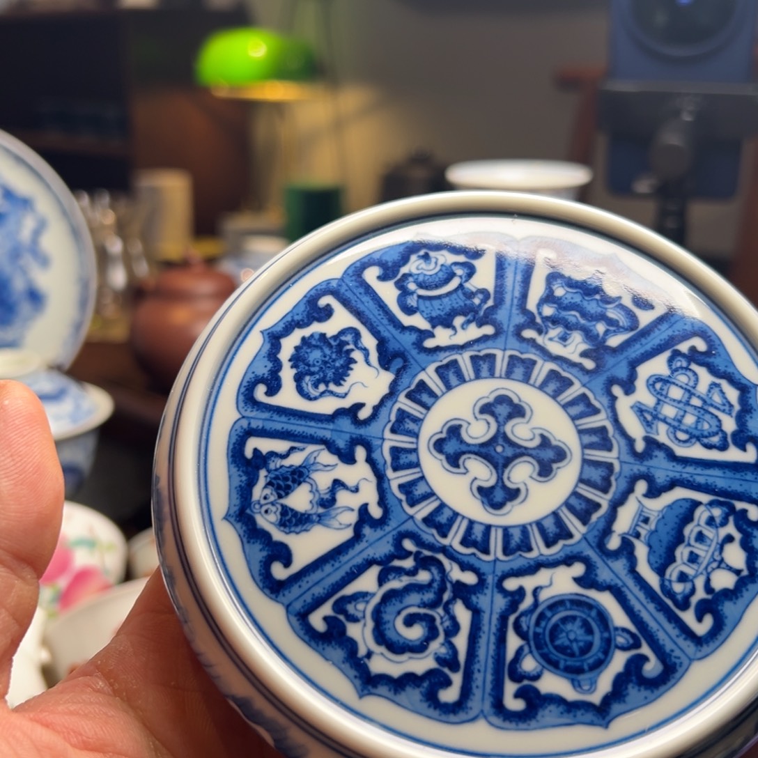 对***酚景德镇陶瓷八宝盖置