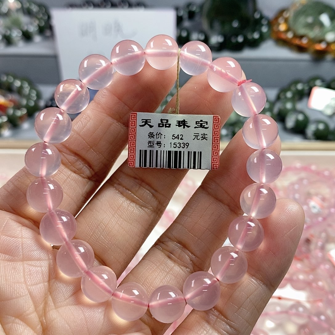 手链未镶嵌水晶粉水晶手链15339