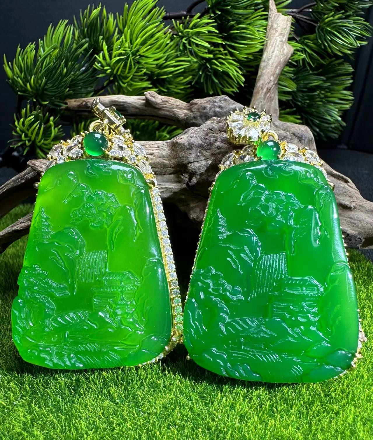 ST1615【RHZ】秦紫幽灵绿玛瑙吊坠-配绳/链-多样性只发一件