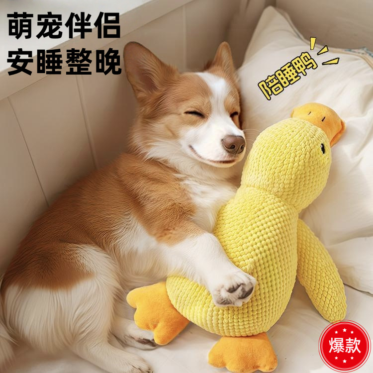 猫猫狗狗通用毛绒发声小黄鸭玩具耐咬解闷宠物用品