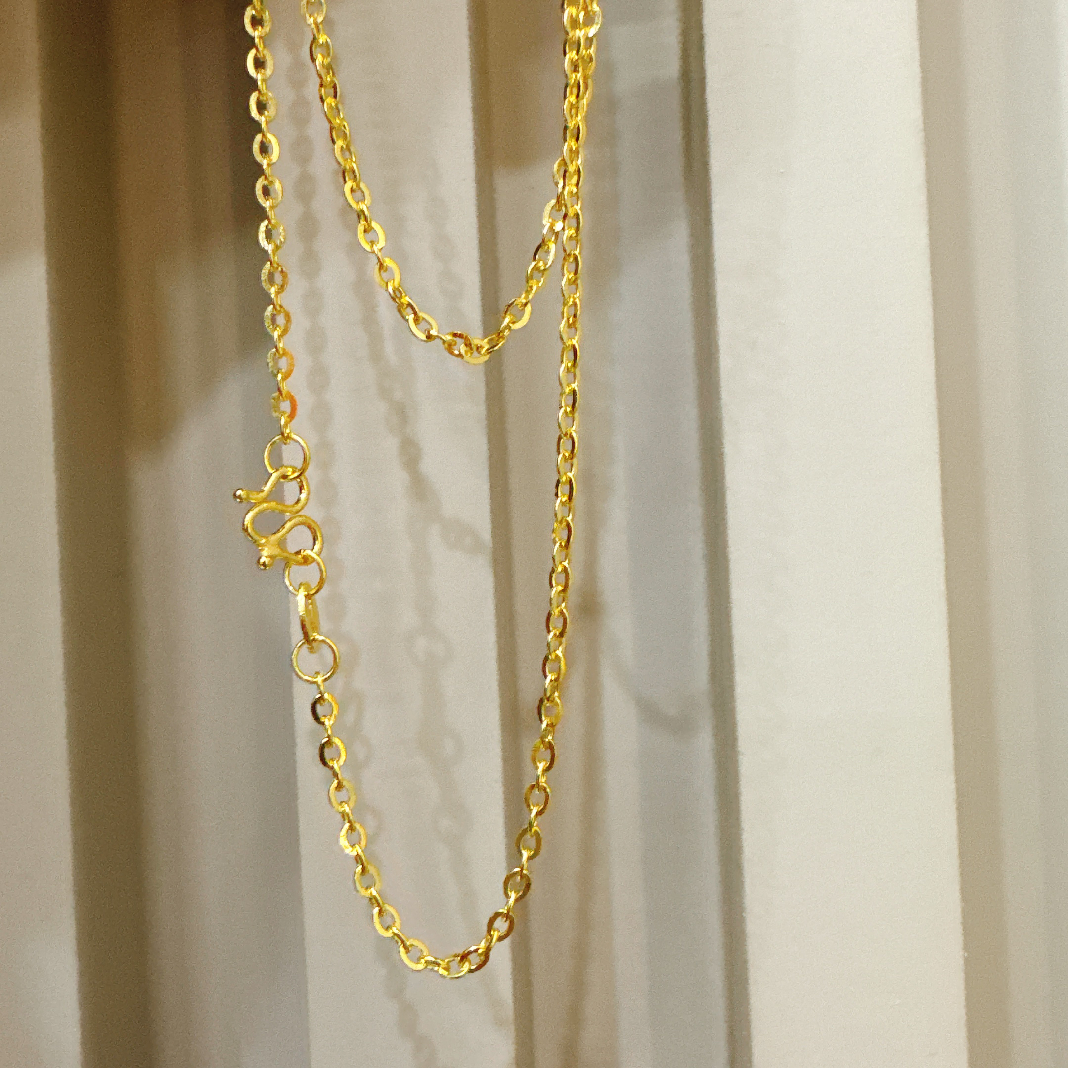 坠链均足银 坠链金色均足银坠链项链素链均足银45cmO字链3038