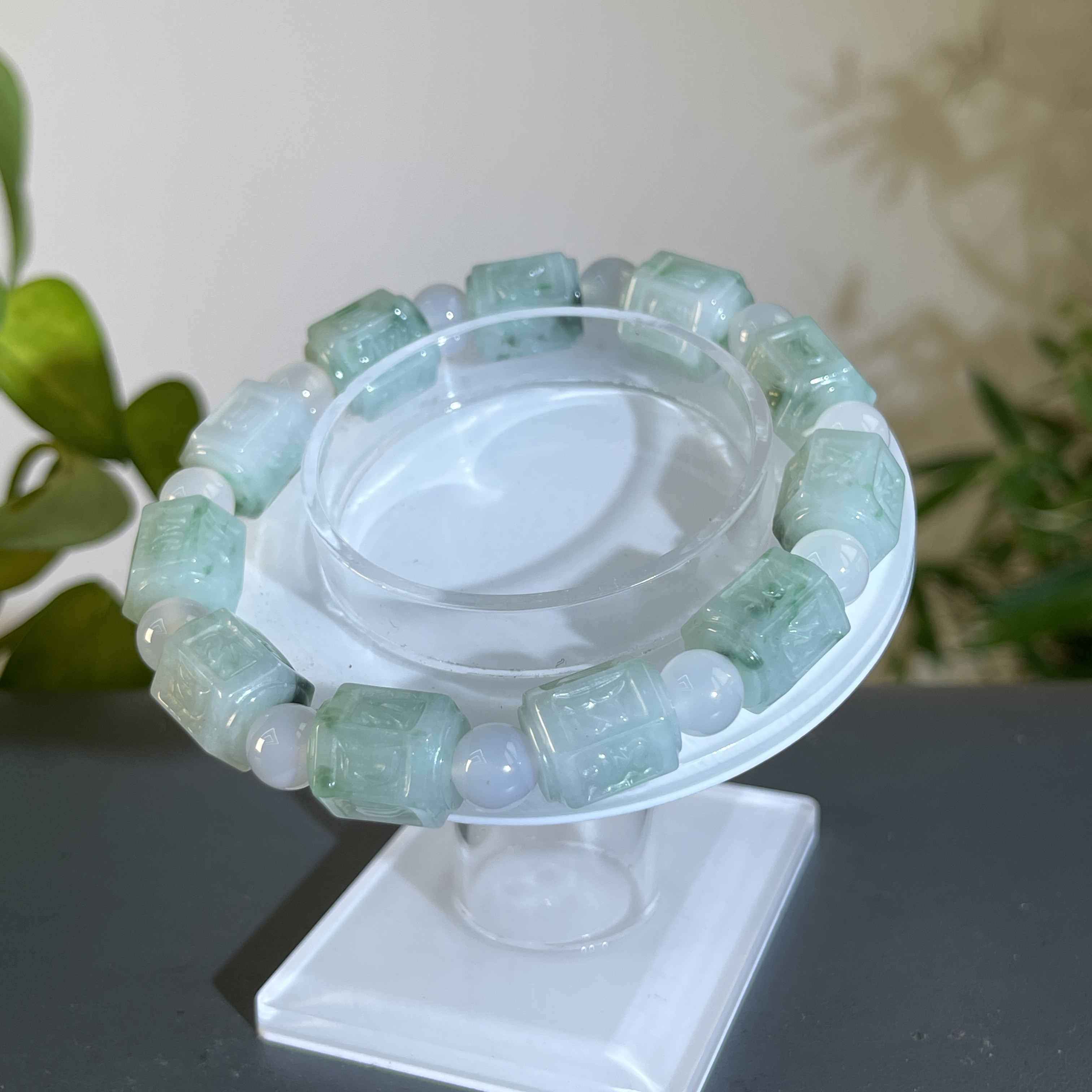 JTW08-90  天然缅甸A货翡翠 翡翠手串