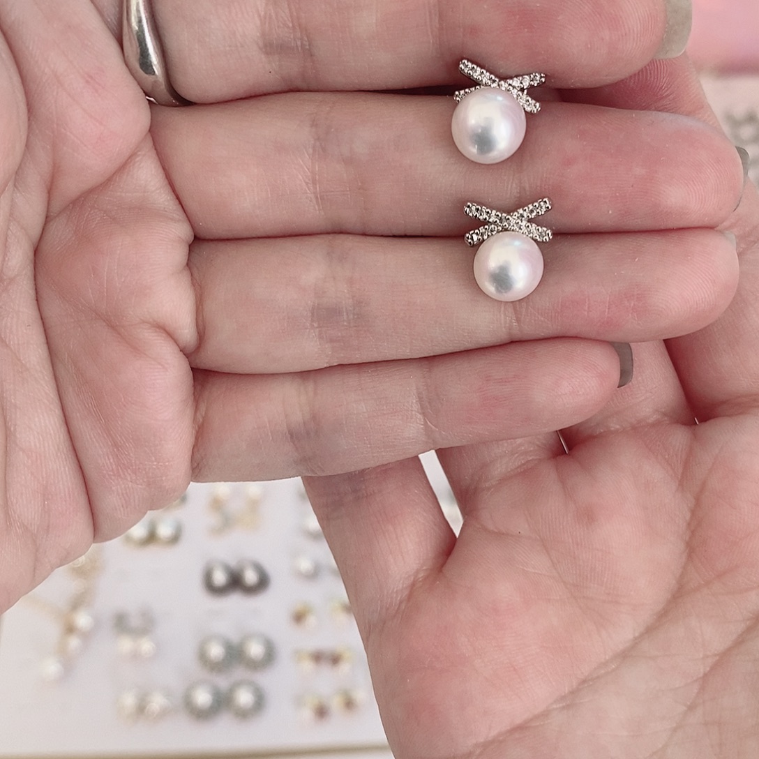 耳饰合金淡水珍珠