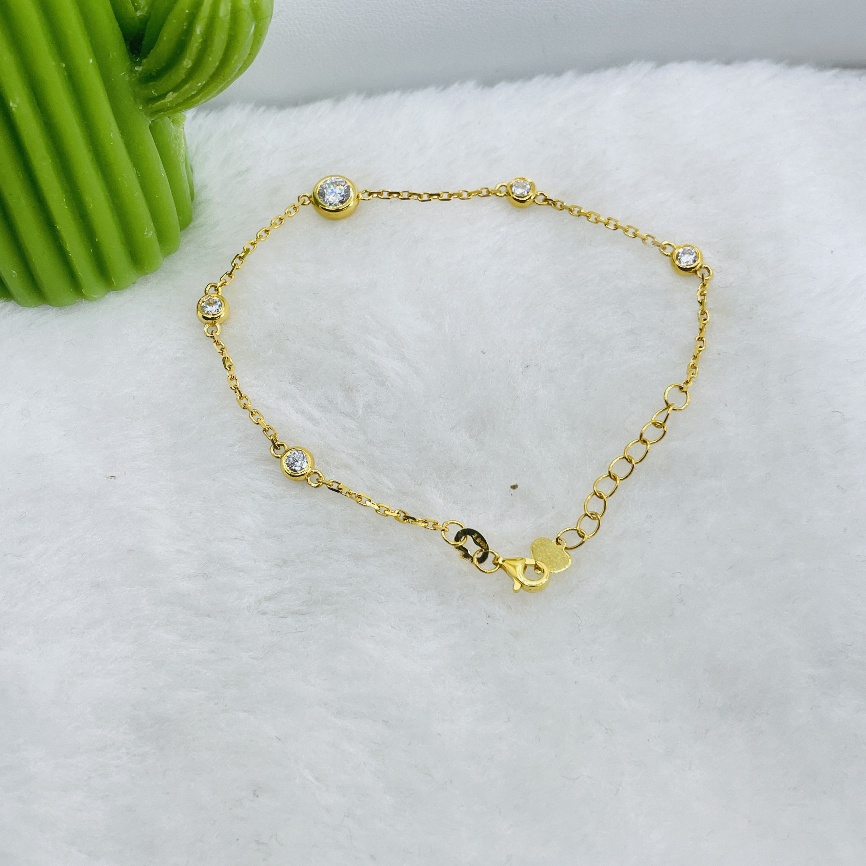 足金5G工艺 镶嵌泡泡手链【825】 附加费328