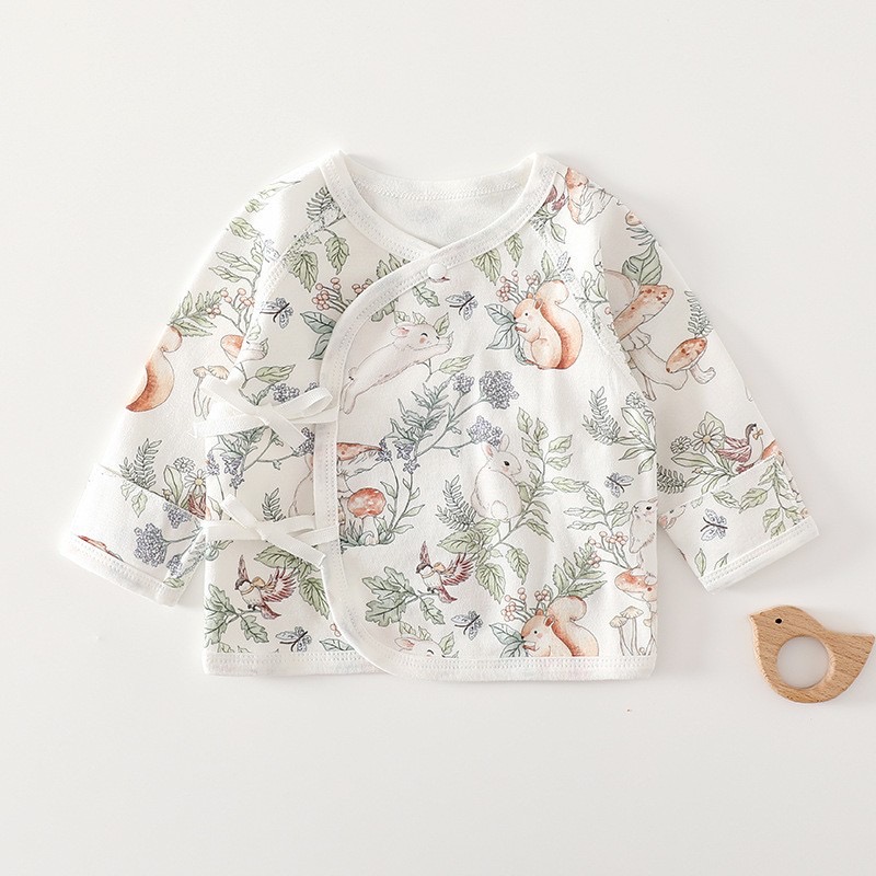 婴儿半背衣纯棉A类无骨和尚服初生宝宝上衣四季款