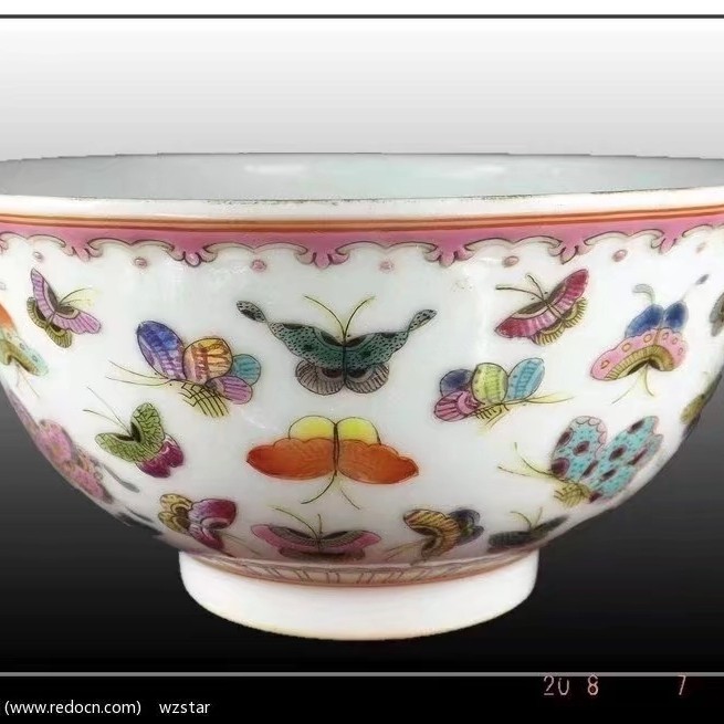 蝴蝶碗------全美品陶瓷-可议价