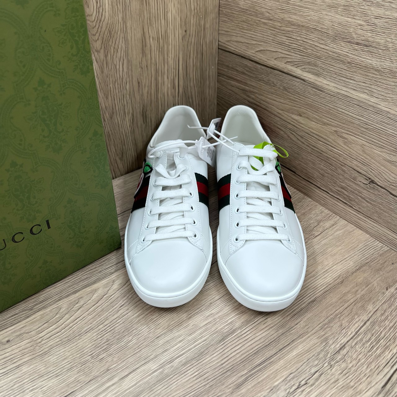 Gucci 古驰 白色樱桃双G刺绣板鞋 40.5码/99新/原盒尘袋