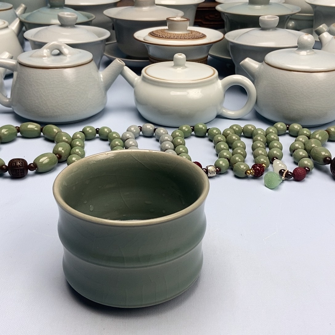 杯微瑕仿古竹节杯原矿原釉原产地