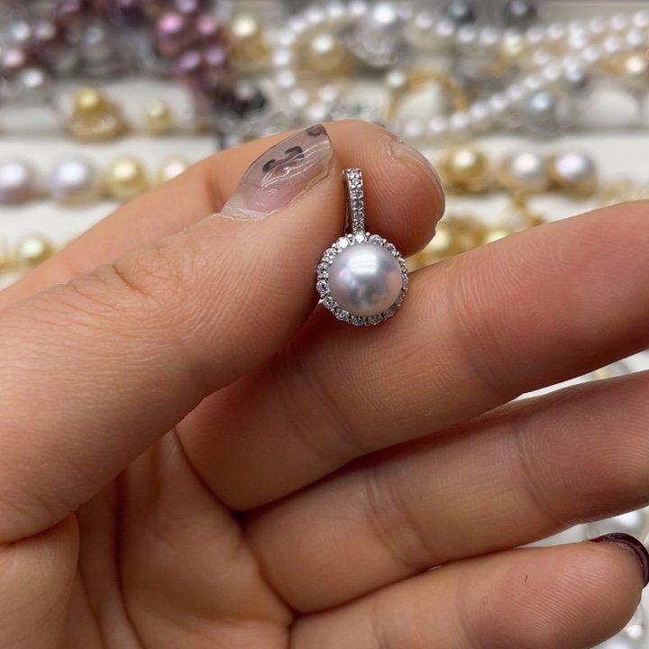 海水珍珠吊坠(不含链)银S925镶嵌