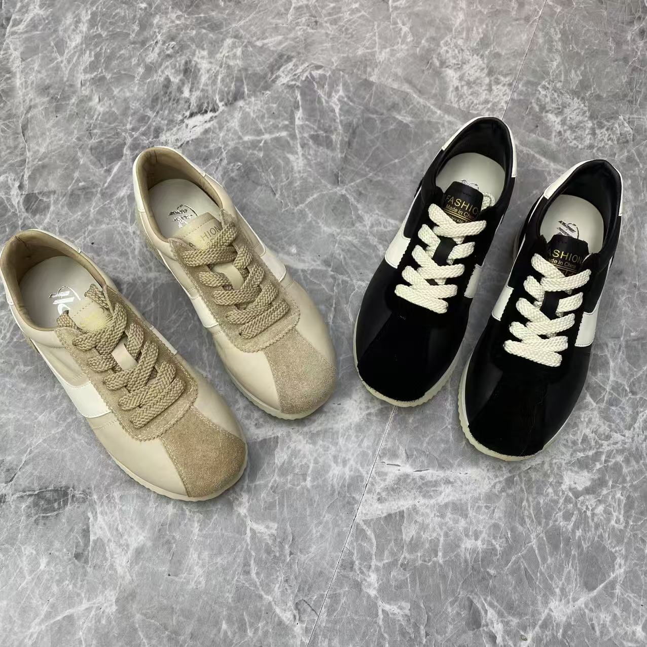 休闲风小众平底德训鞋女款轻便百搭阿甘鞋休闲运动小白鞋506-8