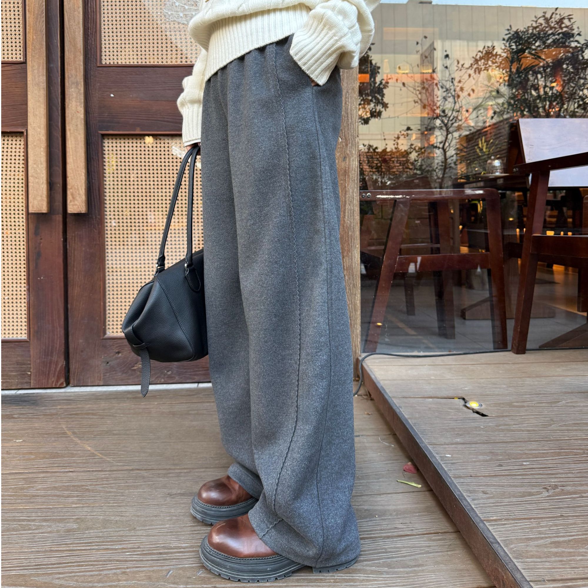 【醋酸羊毛弯刀裤】Musley Queen百搭松紧腰醋酸羊毛裤JC30-WA8F355