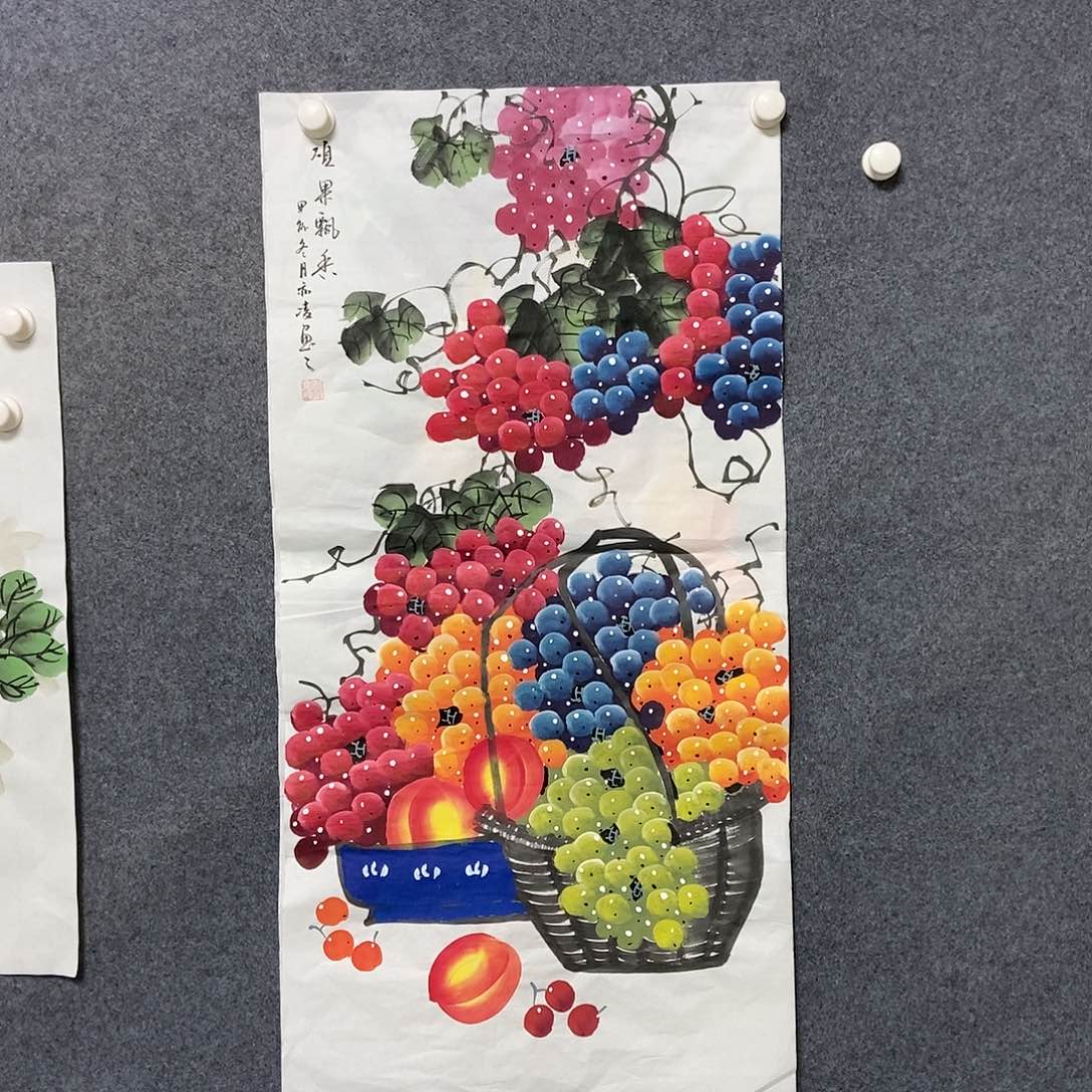 国画三尺葡萄一副