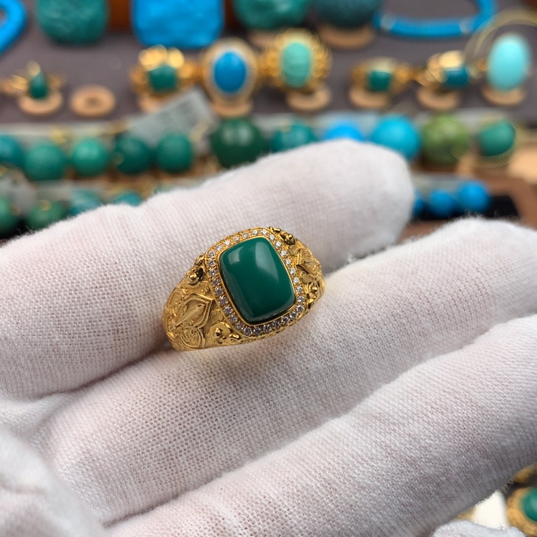 绿松石18K金镶嵌发饰