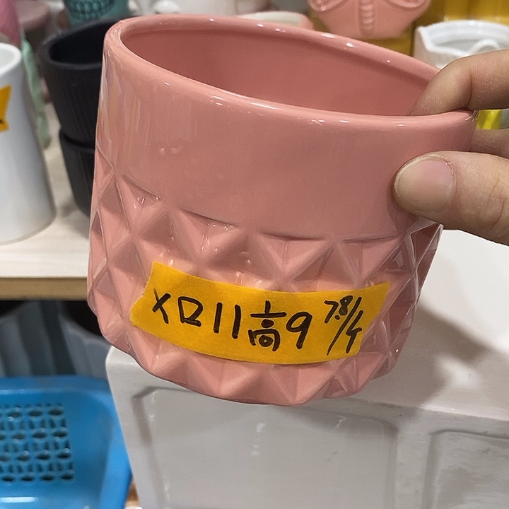 陶盆有孔 瑕疵针孔漏釉介意勿拍 口高