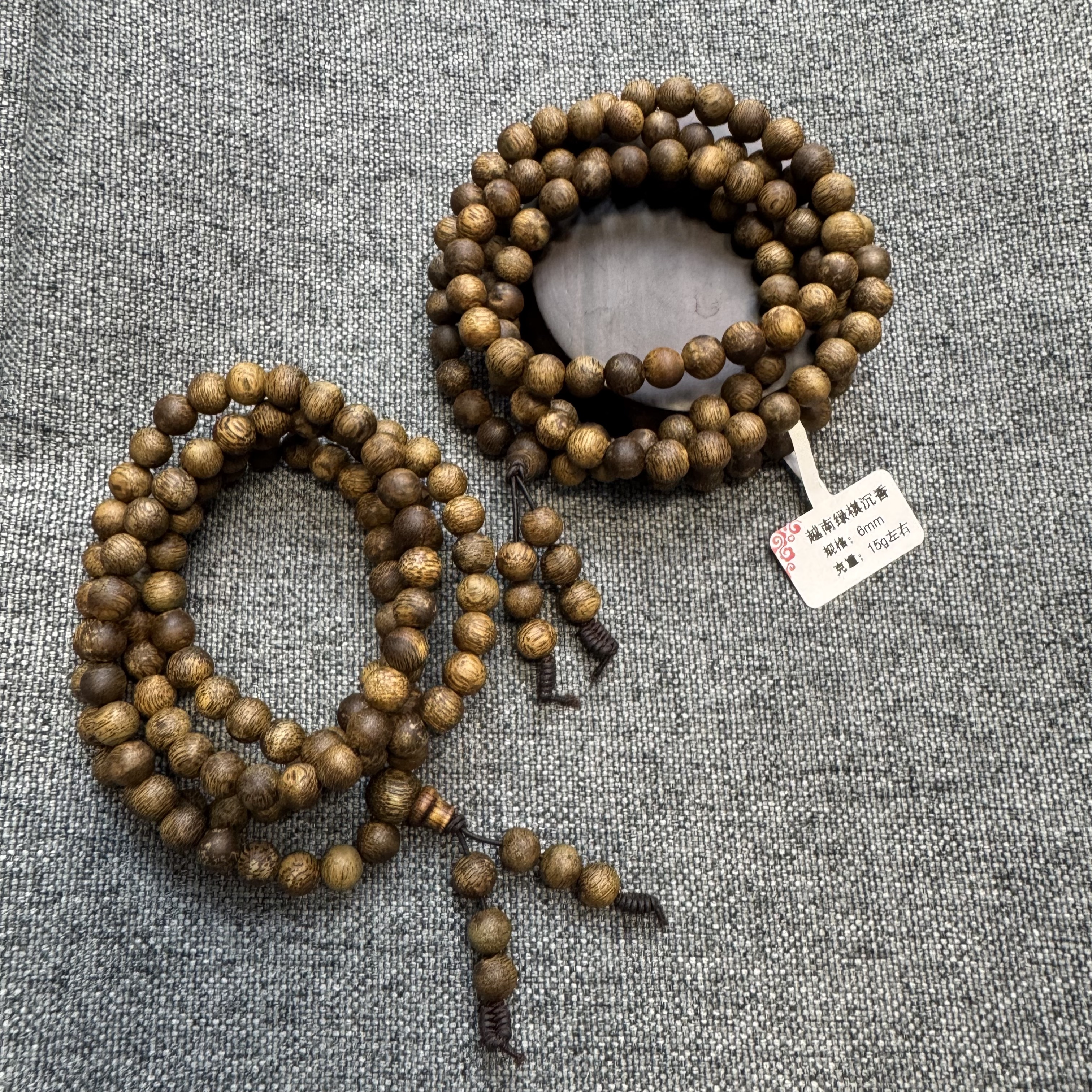 沉香越南鹧鸪斑九九沉绿棋楠奇楠卡6mm108颗佛珠一条多样性发其一