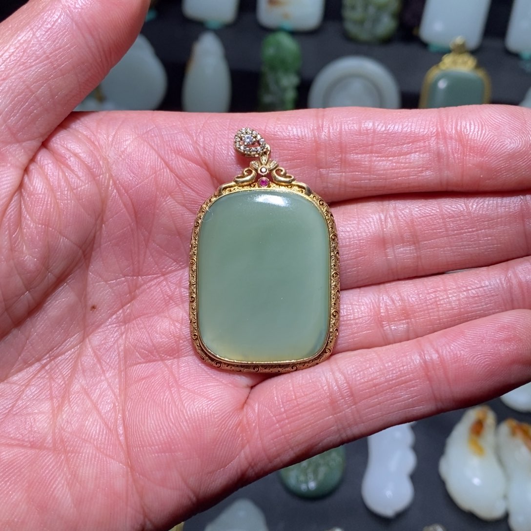 和田玉碧玉未镶嵌雨**央