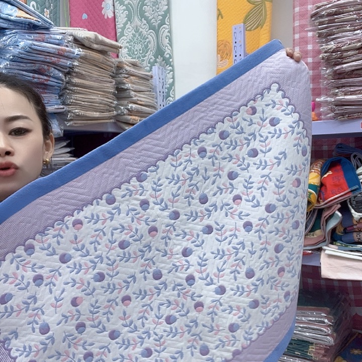 棉蓝色小樱桃纯棉