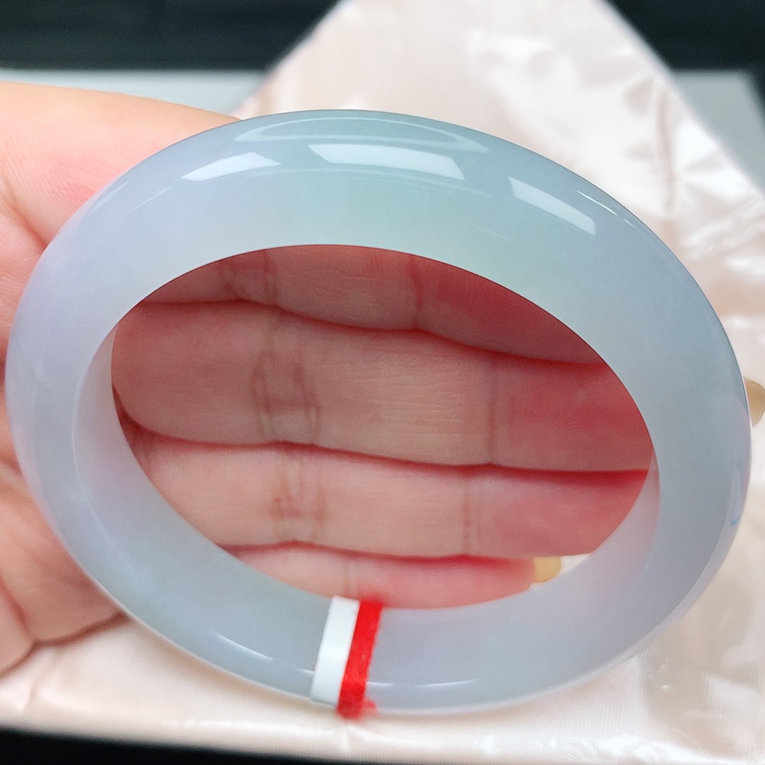 未镶嵌手镯翡翠29冰胶梦幻蓝粉果冻胶