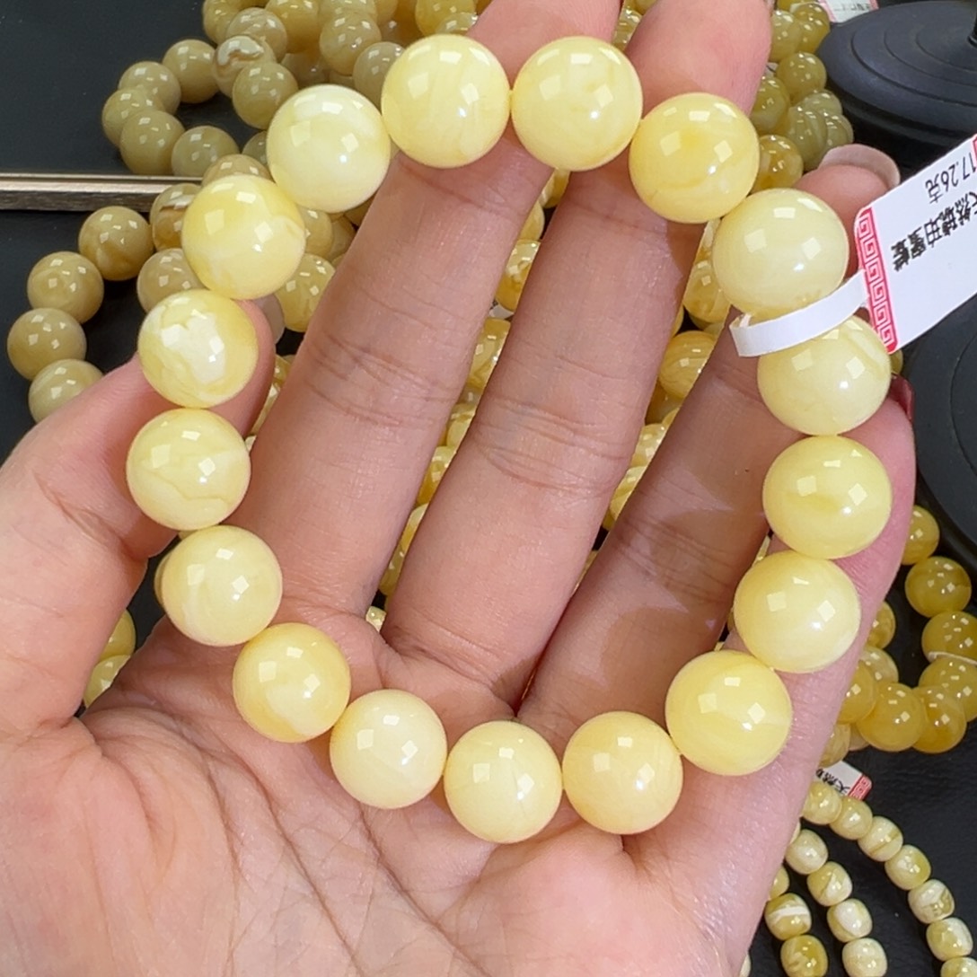 琥珀未镶嵌手链17.3白蜡
