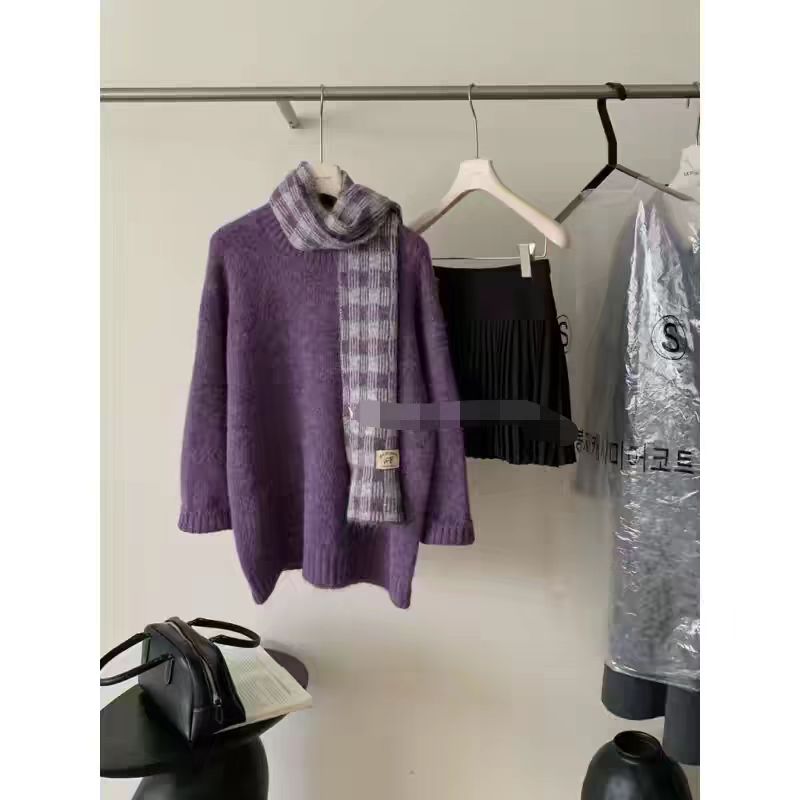 【1036# 毛衣】慵懒网红圆领毛衣保暖百搭宽松秋冬