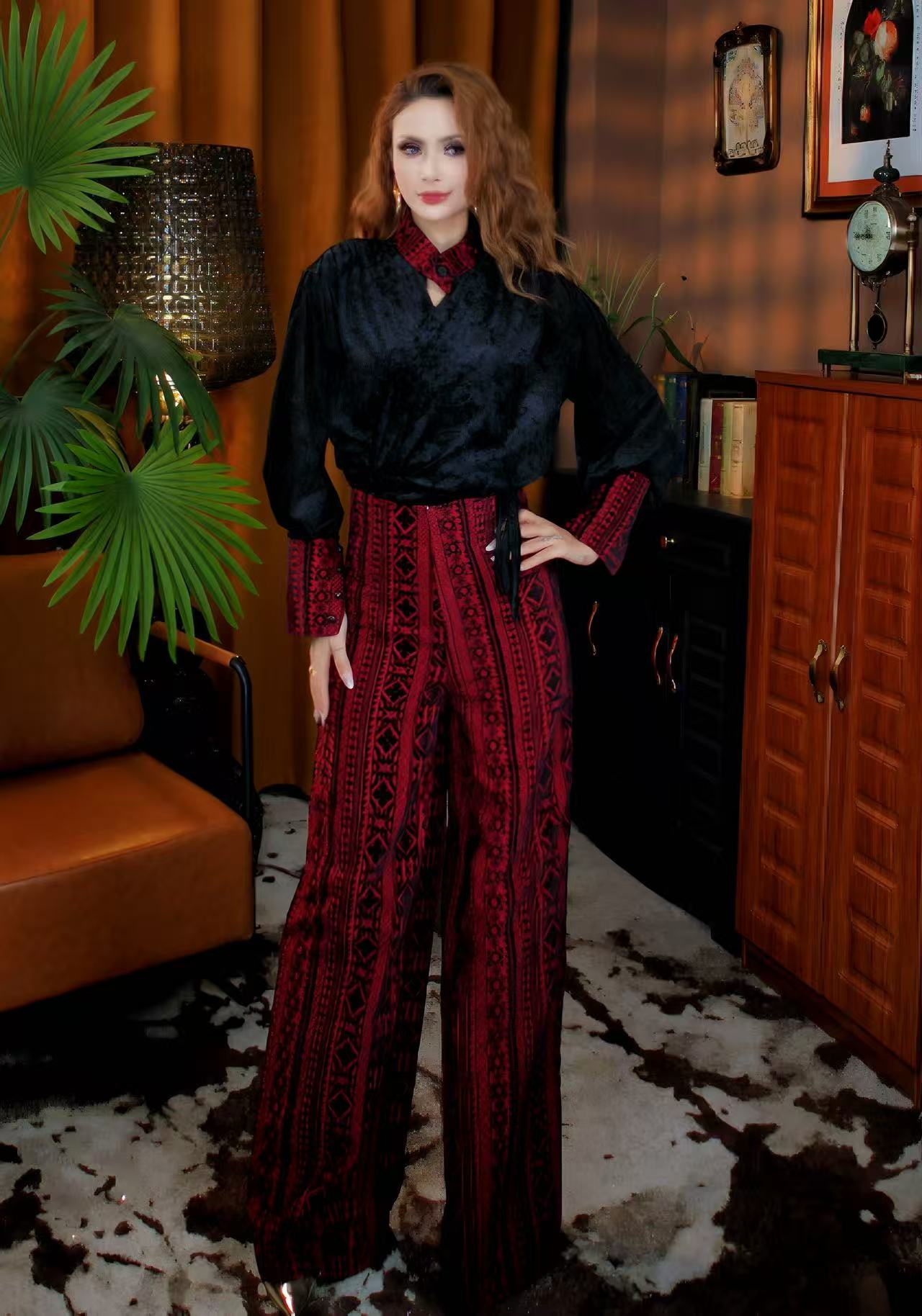 adila新款qiparkut气质时尚洋气气质裤子套装