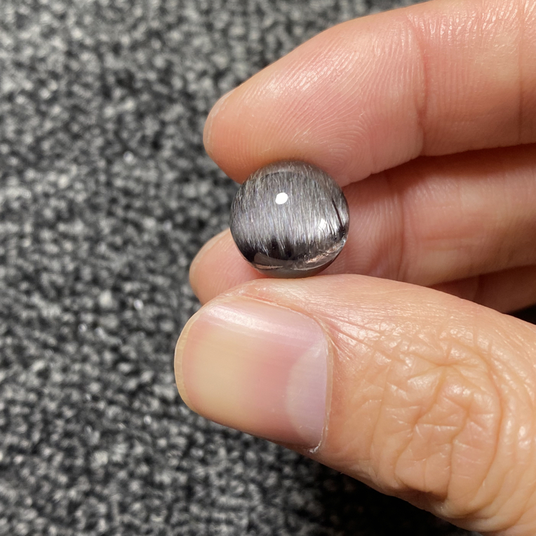 天然黑银钛全黑满顺裸石单珠12.5咪