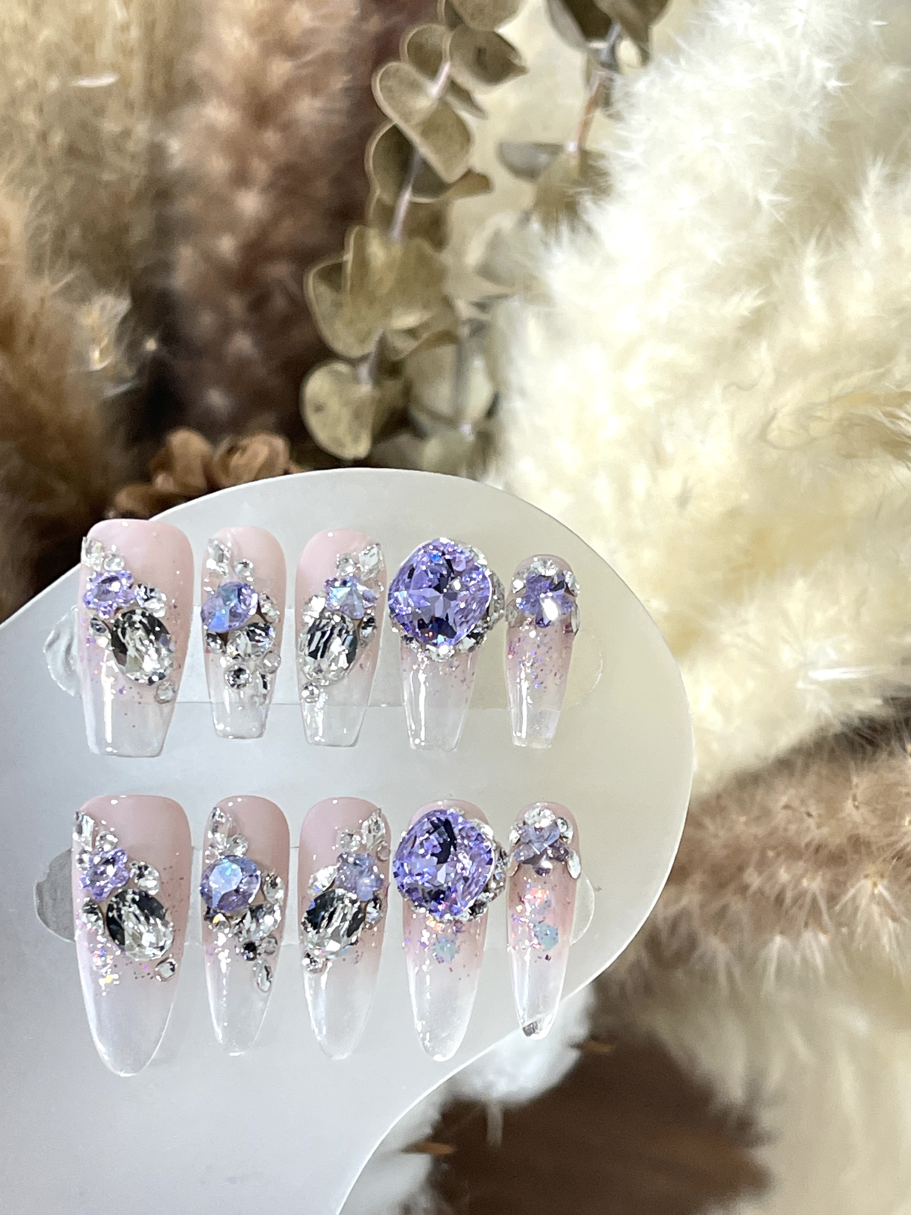 【暮山紫】施华洛华子高级可拆卸式穿戴甲