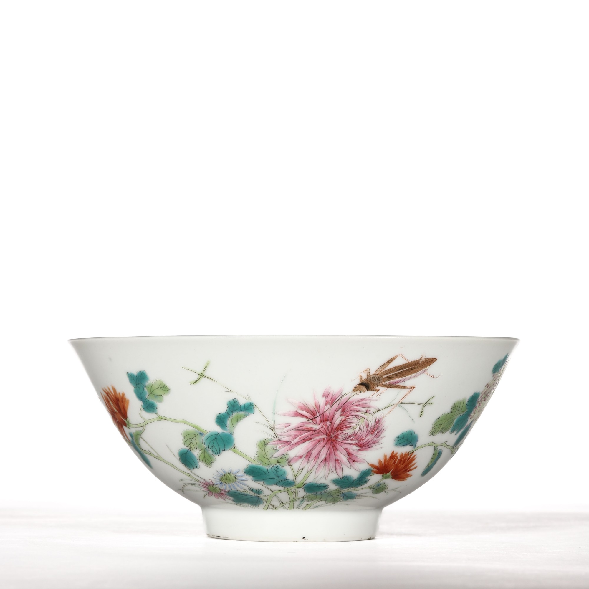1119清光绪·粉彩虫草纹碗【古董拍卖】
