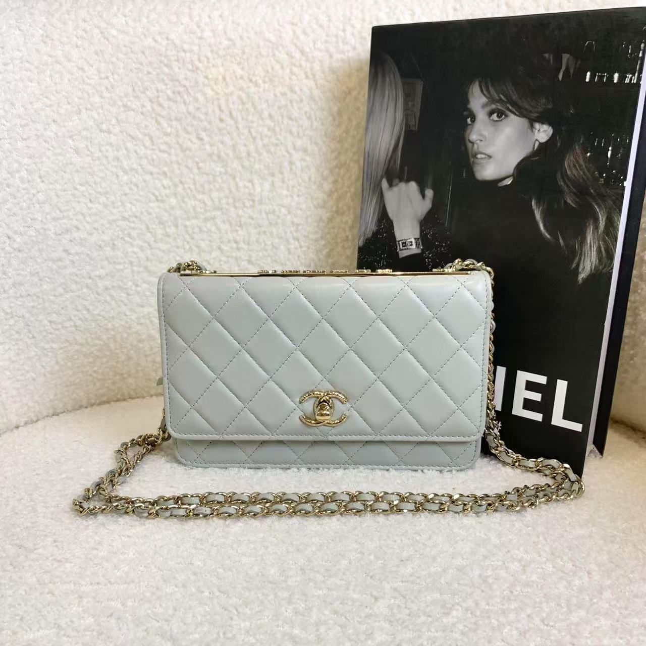 95新 Chanel/香奈儿 壹臻中古/23C 淡灰TrendyCC链条包/ 40493143