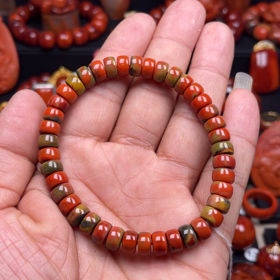 南红玛瑙珠宝奇石未镶嵌单圈7