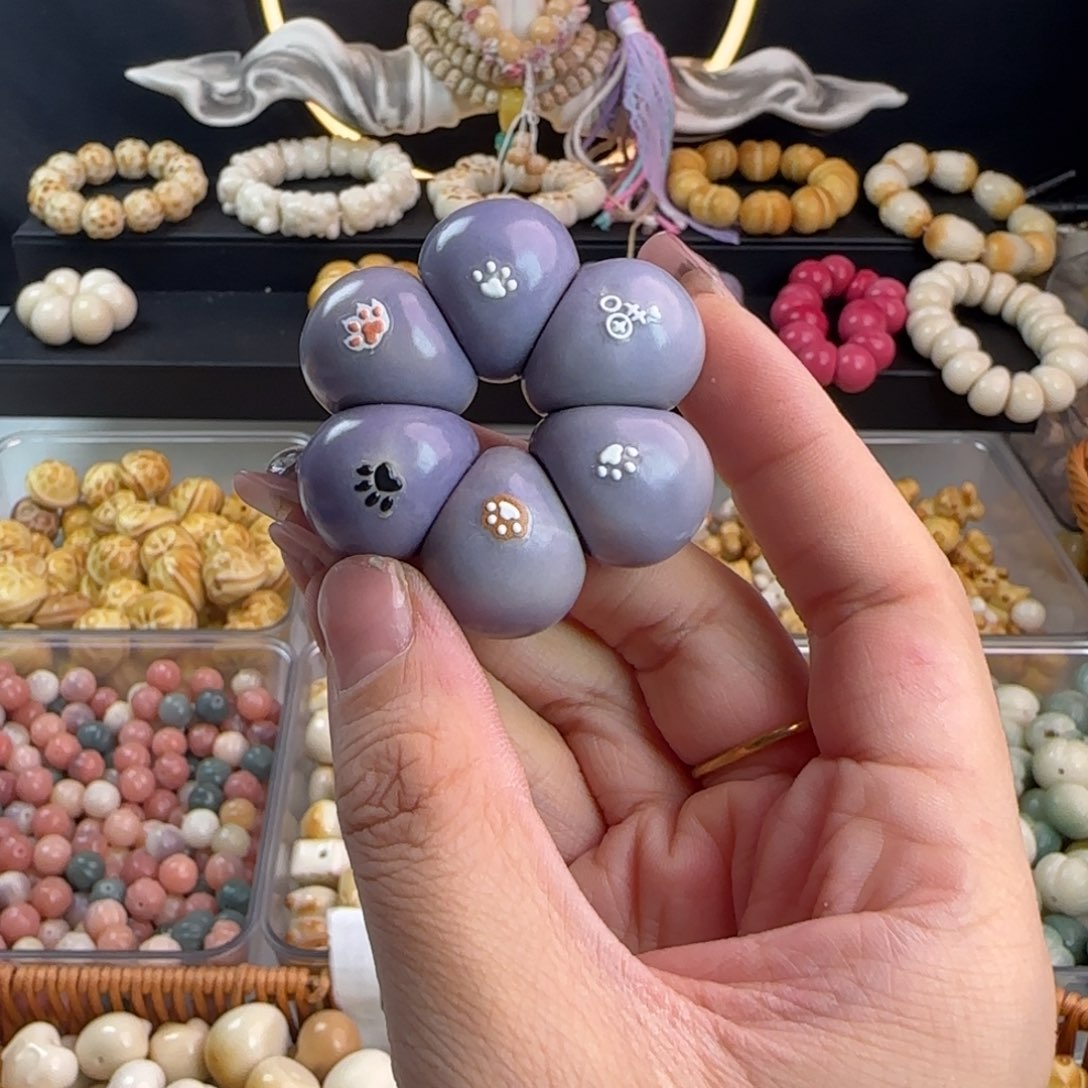 吊坠菩提根/象牙果微瑕牙果卡21紫色山竹手捻1个