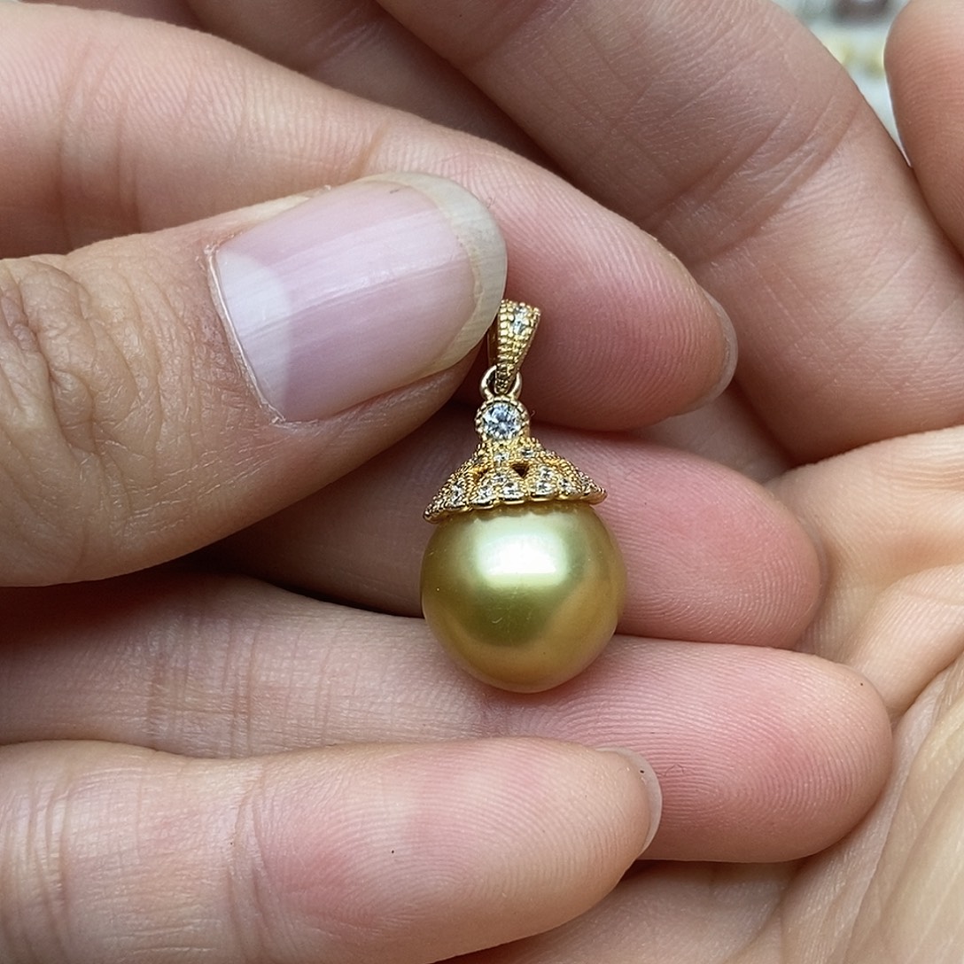 吊坠(不含链)银S925镶嵌海水珍珠