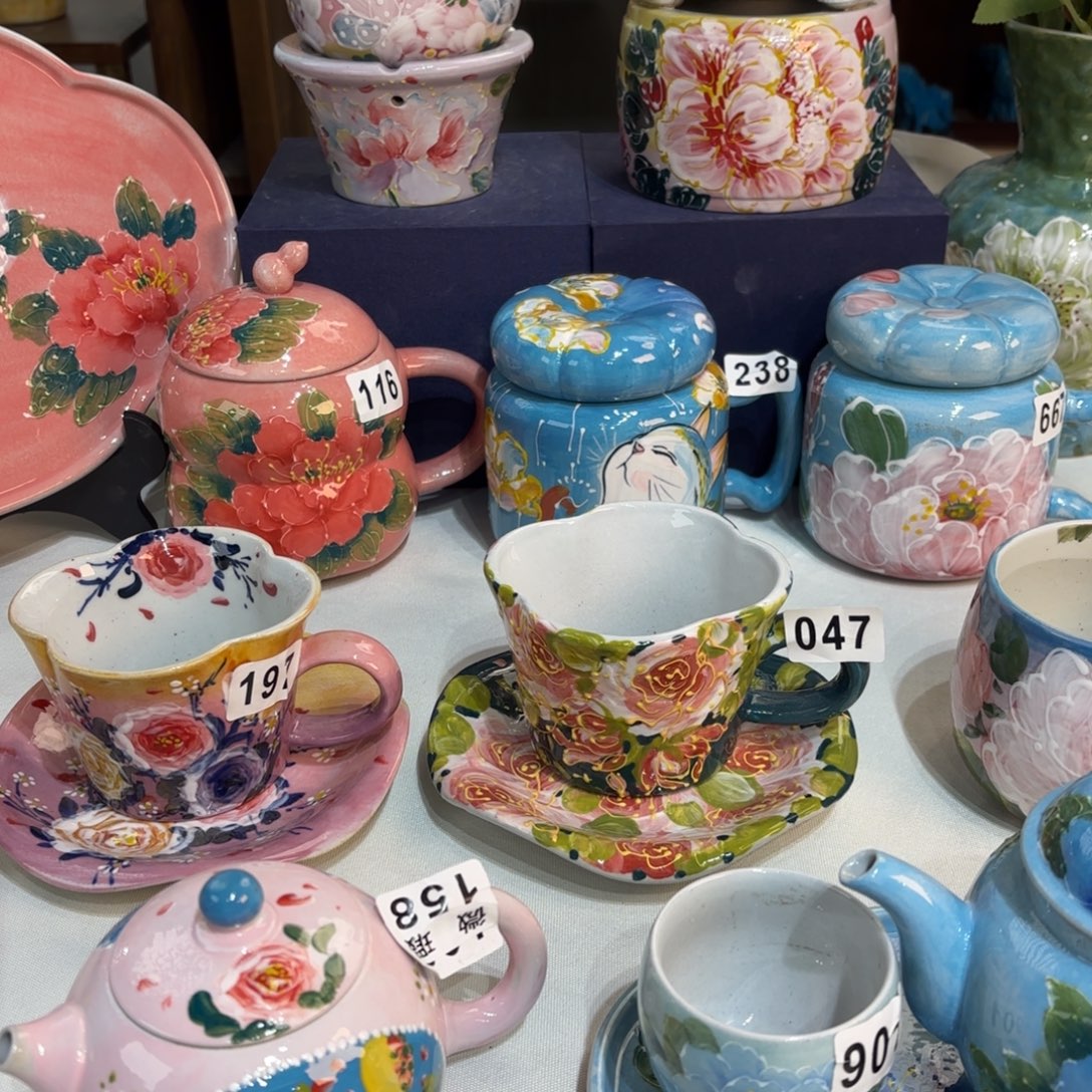 景德镇手绘高温釉下彩陶瓷茶具