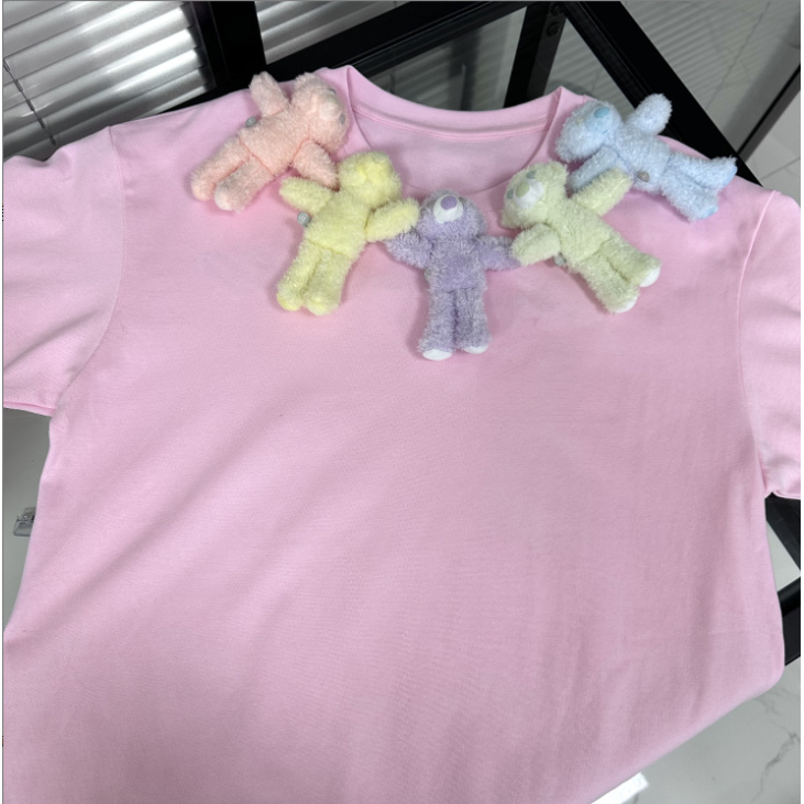 Fog（075）春夏新款喷绘立体玩偶设计感百搭圆领短袖T恤 DX08