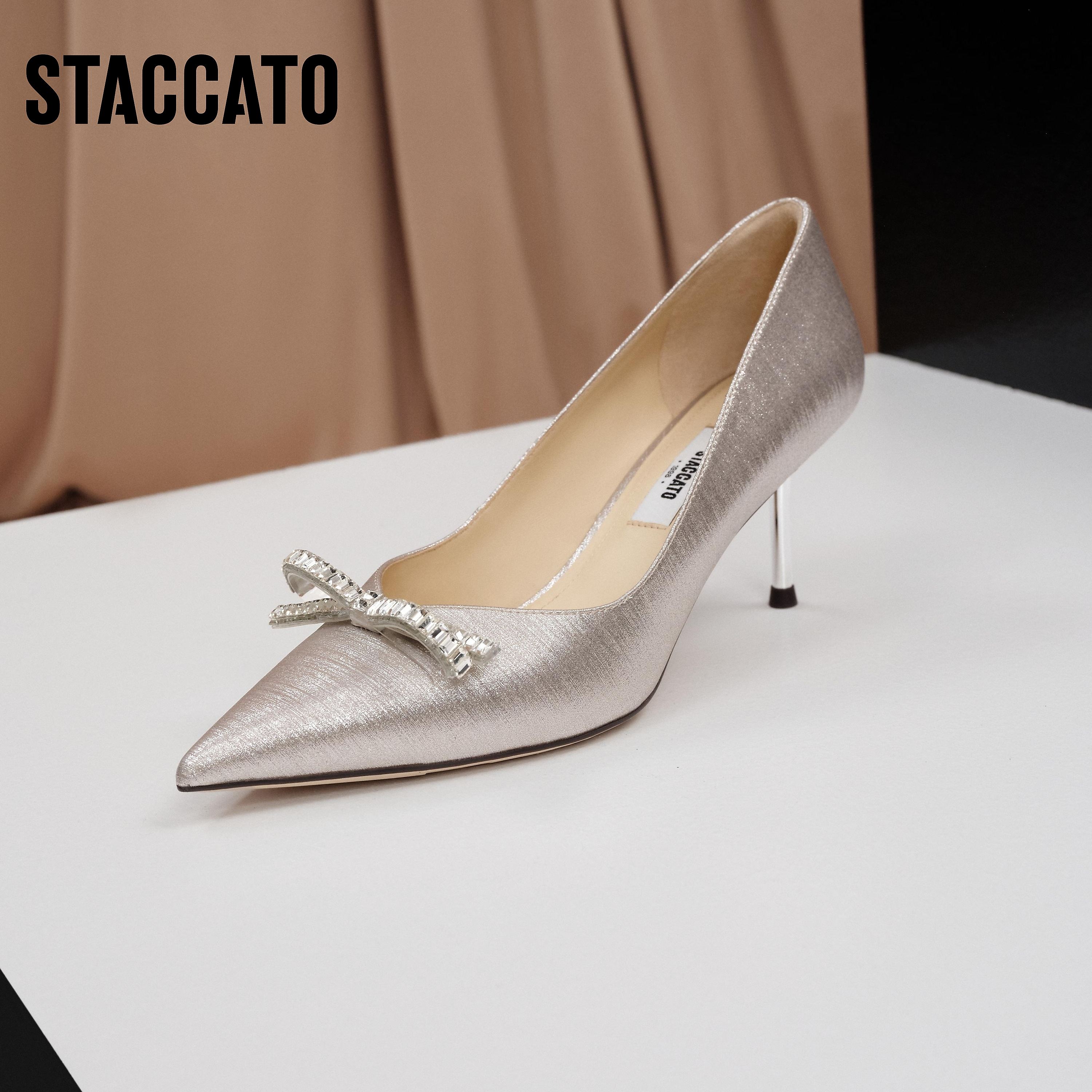 思加图2025秋季新款流光风蝴蝶水星优雅婚鞋高跟鞋单鞋女EF908CQ5