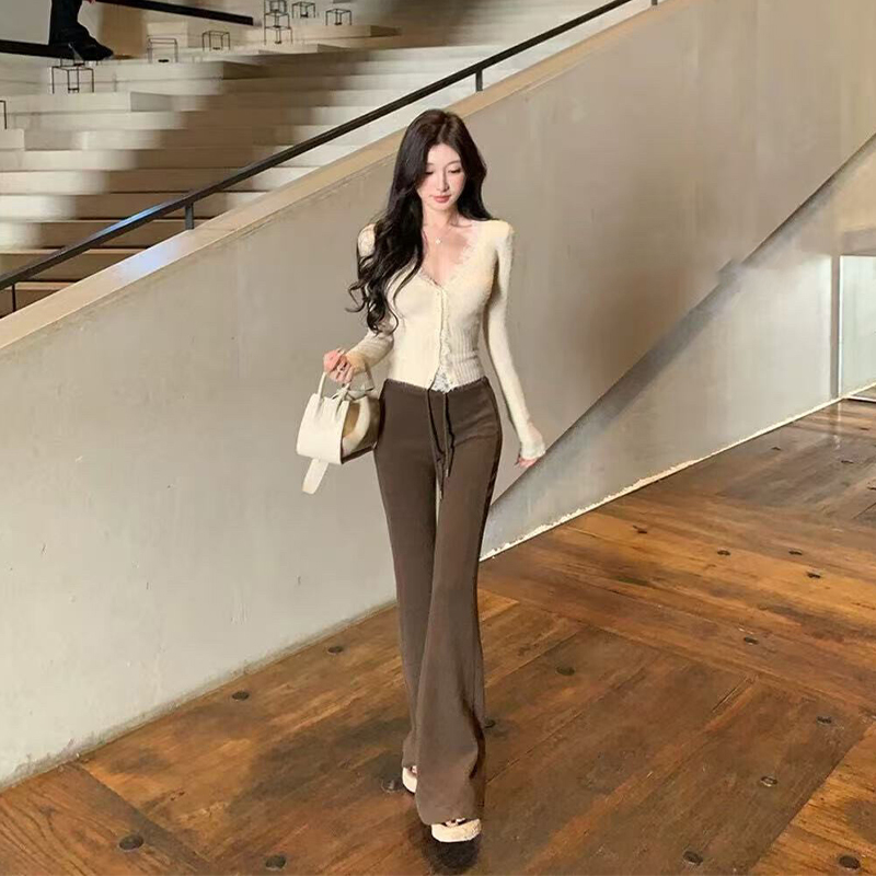 瑜伽微喇裤女2025秋冬新款加绒微喇喇叭裤休闲运动裤卫裤