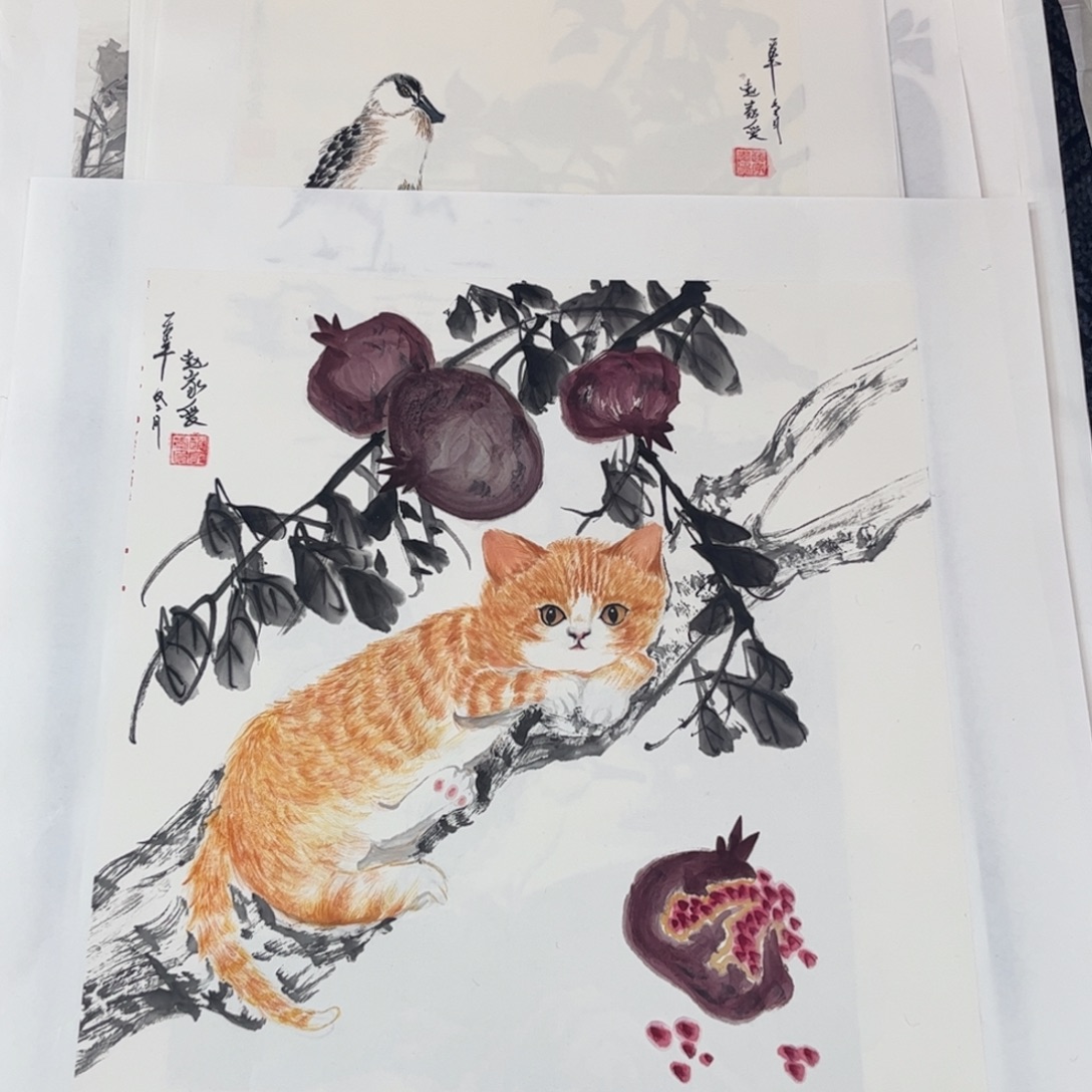 天****国画三尺斗方花鸟m