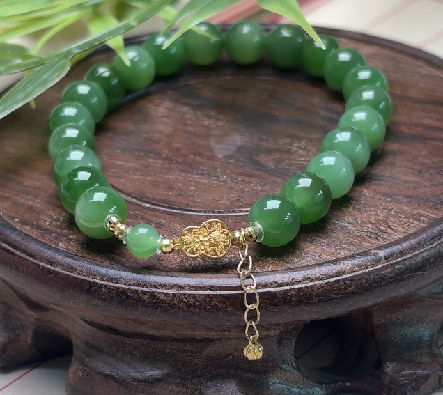 【乐小福珠宝】听岛屿*18k金和田玉手串多样性发货