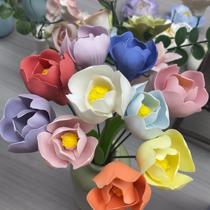 陶瓷陶瓷材料7朵随机发不带叶子