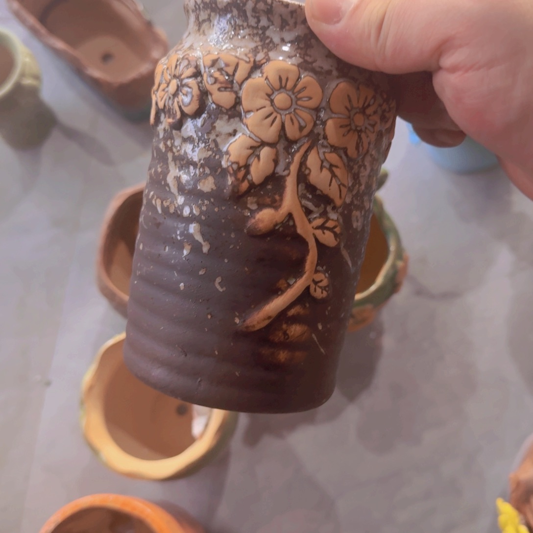 紫砂花盆粗陶盆粗