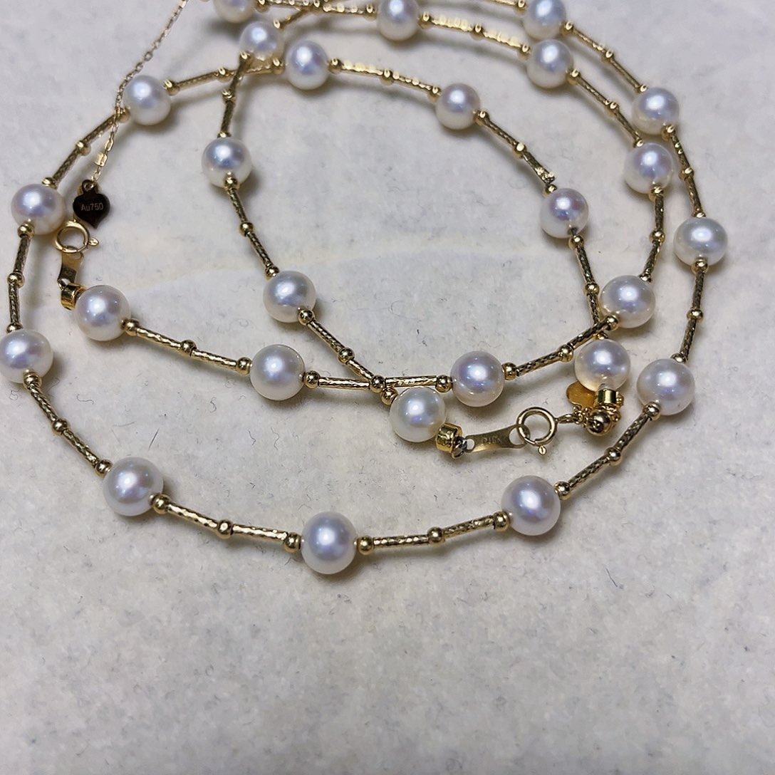 淡水珍珠颈饰18K金镶嵌套装