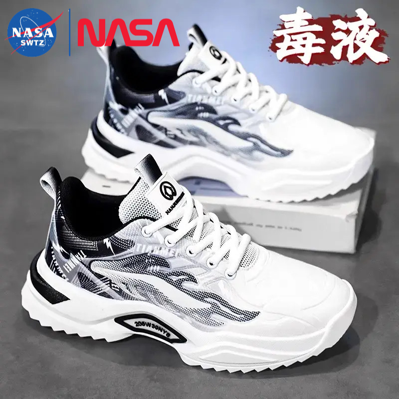 NASA联名国潮设计男鞋2025新款夏季透气运动鞋男款跑步休闲鞋男士
