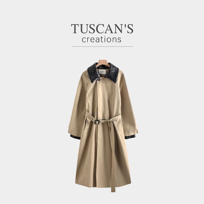 TUSCAN'S CREATIONS秋冬朋克风长袖男友风风衣翻领女大衣时代双鱼