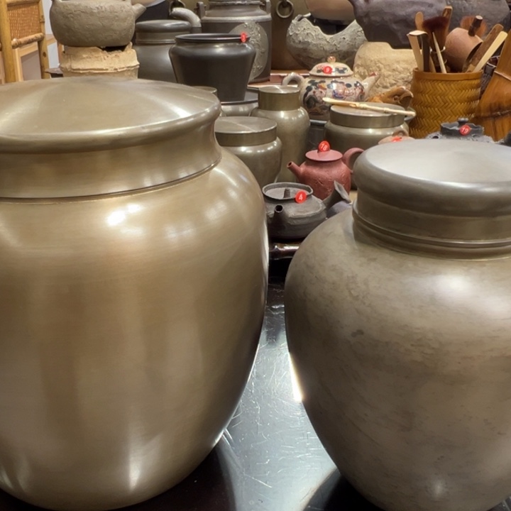 轉***路锡罐两个茶器茶器